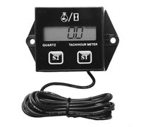 Compte-tours numérique inductif et compteur d'heures pour petits moteurs, tondeuse à gazon, tronçonneuse, générateur avec autonomie réinitialisable jusqu'à 20 000 tr/min, noir