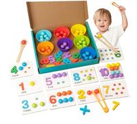 Compter les jouets pour les tout-petits 1-3, les jouets Montessori d'apprentissage numérique avec des perles, des baguettes et cuillères, un jeu de mathématiques éducatif pour les enfants, les en