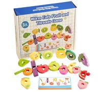 Comptes E pour tout-petits - Activités d'enfilage en bois - Jeu de tri | Jouets éducatifs à enfiler - Pour le développement et l'apprentissage des d'âge préscolaire de 3 ans