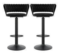 COMPTESSER Les TAUPLES DE COMPTENDRE AIGNABLE COMPTESSE COMPTENIR CHAISERS ISLANGES, pivotant degré, Velvet Doux rembourré, Base métal en Fer, 2pcs (Black2,65 80 cm)