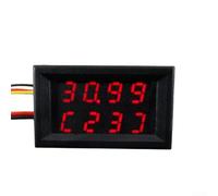 Compteur CC à 4 chiffres LED double paramètre pour lectures de tension et de courant avec détection de courant basée sur shunt et affichage clair (100 A rouge rouge)