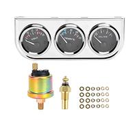 Compteur Combiné Automobile 3 En M10X1, 52 Mm : Température D’Eau, Pression D’Huile Et Tension, pour Personnalisation de Véhicule Compatible avec La Plupart des Modèles