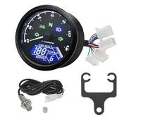Compteur Compteur de vitesse LCD pour moto 12000 tr/min, odomètre, tachymètre, jauge de niveau de carburant pour moto Tachymètre numérique(With sensor bracket)