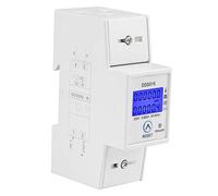 Compteur d’énergie numérique, 5-80A 230V AC monophasé KWh Mètre Haute précision Moniteur d’alimentation électrique LCD Affichage Wattmètre avec indicateur LED, DDS015 Din Rail Mount