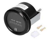Compteur d’heures à quartz, minuterie mécanique étanche AC/DC 12-36 V avec voyant clignotant, compteur d’heures de moteur compact pour engins de chantier et applications maritimes