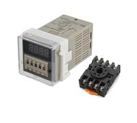 Compteur d'affichage numérique préréglé électronique DH48J-8 8A 11A Relais capteur de comptage acyclique 8 broches 11 broches avec base DC12V 24V AC220V(DH48J-8A AC220V)