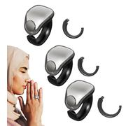 Compteur d'anneaux de prière - Compteur de doigts électronique, compteur de prière, 5 rappels de temps de prière | Compteur d'anneaux rechargeable, étanche pour la méditation, 18 mm/20 mm