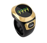 Compteur d'anneaux intelligent à écran couleur pour le suivi de la prière et du dhikr - Design rechargeable - Port de charge USB-C - Batterie longue durée de 5 jours - Résistant à l'eau - ABS (noir)
