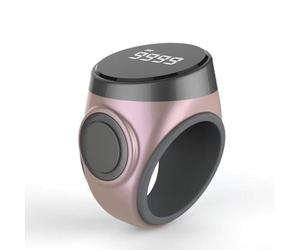 Compteur de bagues intelligent, anneau à clic rechargeable avec écran LCD, compteur de doigts réglable pour le comptage de rangées, compteur de points au crochet et numérique (rose)