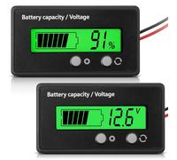 Compteur De Batterie Dc 12v 24v 36v 48v 60v 72v 84v Avec Alarme, Réglage Avant Et Clé Commutation, Indicateur De Tension De Capacité De Batterie Plomb-Acide Et Indicateur Batterie (Vert)