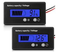 Compteur de Batterie DC 12V 24V 36V 48V 60V 72V 84V avec Alarme, Réglage Avant et Clé Commutation, Indicateur de Tension de Capacité de Batterie Plomb-Acide et Indicateur Batterie (Bleu)