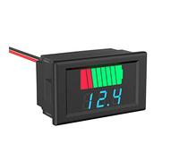 Compteur de Batterie DC, Indicateur de Tension de Capacité de Batterie 2 en 1 12V, 24V, 36V, 48V, 60V Testeur de Batterie Numérique LED - Affichage Bleu Étanche