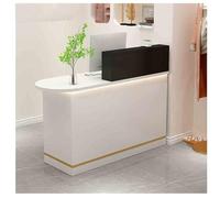 Compteur de caisse enregistreuse compact moderne avec tiroir verrouillable et étagères ouvertes, idéal pour les magasins de vêtements et les boutiques (A2 L 99,8 x 45 x 99,8 cm)