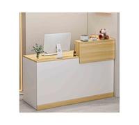 Compteur de caisse enregistreuse verrouillable avec tiroir Finition en noyer blanc et noyer clair Parfait pour les stations de paiement