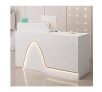 Compteur de caisse pour bureau de réception, meuble de hall durable et élégant pour bureau/magasin/salle d'événement (blanc, 100 cm)