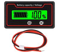 Compteur de capacité de batterie 12-84 V avec écran LCD, jauge de tension avec alarme de pourcentage pour véhicule électrique, camping-car, voiturette de golf, batterie au lithium (Feu vert)