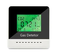 Compteur de CO2 portable avec horloge rechargeable par USB Détecteur de dioxyde de carbone Capteur de température et d'humidité Détecteur de dioxyde de carbone