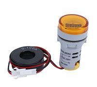 Compteur de courant numérique ampèremètre rond indicateur de Signal précis AC 220V AD16-22DSA (Jaune)