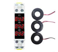 Compteur de courant numérique, compteur de courant triphasé mini 35 mm rail DIN affichage numérique triphasé indicateur de jauge modulaire pour l'industrie