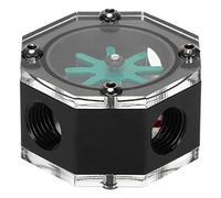 Compteur de débit d’eau pour système de refroidissement par eau PC, compteur de débit octogonal en acrylique transparent avec filetage G1/4, indicateur visuel de vitesse de la roue