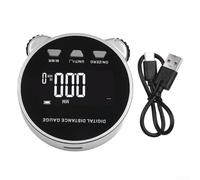 Compteur de distance numérique à rouleau 200 m avec rétroéclairage LCD - Odomètre rechargeable USB-C pour mesure courbe ligne droite outil d'arpentage de construction 54 x 60 x 16 mm