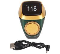 Compteur de Doigts, Anneau de comptage Rechargeable 18mm BT5.1 Compteur Manuel de Chiffres et de clics Compteur Digital de Doigts pour iQibla APP avec écran 0.49in (Vert)