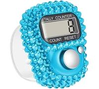 Compteur de doigts électronique bleu - Compteur de doigts - Affichage numérique portable - Mini compteur de tours réinitialisable pour les articles de golf - Accessoires de tricot - Sports d'équipe