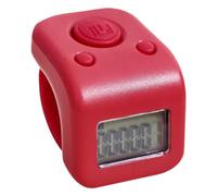 Compteur de doigts électronique - Mini compteur de clics portable avec rétroéclairage LCD et charge magnétique | Étanche, autonomie de 20 jours | Pour pas, inventaire, entraînement, examens (rouge)