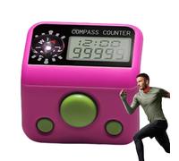 Compteur de doigts | Montre boussole électronique portable | Compteur d'anneaux | Pour salle de ntraînement, golf, tricot, crochet, prière, pêche, natation, baseball, basket-ball