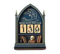 Compteur de lecture annuel - Suivi de lune et d'étoiles en bois, objectif de cette année, organisateur de bureau d'étagère, lecteur pour enseignant, utilisation livre, salon, chambre à coucher, bureau