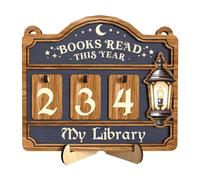 Compteur de lecture de livres - 7,87 pouces - Compteur de progrès de lecture - Compteur de livres en bois - Ornement de lecture élégant pour motivation et des livres lus pour les salles de