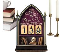 Compteur de lecture de livres - Étoile en bois, affichage avec construction robuste, de l'année avec design élégant, affichage des objectifs, de livres pour lecteur, enseignant