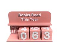 Compteur de lecture de livres, panneau de défi de lecture, décoration d'étagère, design en bois robuste, matériau réutilisable, idéal pour les écrivains, les vacances, les anniversaires, les fans de