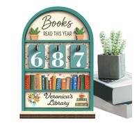 Compteur de lecture de livres - Support de défi de lecture en bois | Livres que j'ai lus cette année - pour les membres du club, étudiants, enseignants, écrivains, lecteurs, bibliothèque, bas de Noël