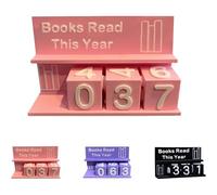 Compteur De Lectures De L'année, Décoration D'étagère, Compteur Lecture Tendance À 3 Chiffres, pour Les Lecteurs Et Les Écrivains, avec Tiroir Et Blocs Chiffres (Rose)