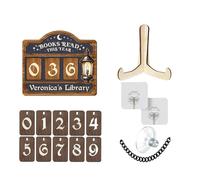 Compteur de littérature - Registre de volume pour espaces livresques, jauge de lecture décorative murale avec affichage d'étagère, outil d'étude, compteur de texte pour bibliothèque et lecteurs de