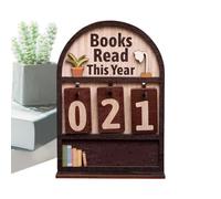 Compteur de livres 3D en bois, panneau « Books Read This Year », de lecture de livres, décoration rustique vintage, pour lecteurs, enseignants et amateurs de bibliothèque, étagère, bureau, salon