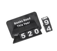 Compteur de livres créatif imprimé en 3D avec cubes numérotés pour la lecture de progression de la lecture, décoration de bureau, affichage du nombre de livres pour défi de lecture