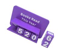 Compteur de livres créatif imprimé en 3D avec cubes numérotés pour la lecture de progression de la lecture, décoration de bureau, affichage du nombre de livres pour défi de lecture