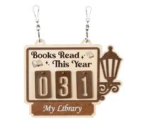 Compteur de livres Lire cette année | Pendentif de défi de lecture à suspendre | Tracker de livre - pour étudiants, enseignants, bibliothèques, salon