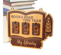 Compteur de livres lits, décoration de bibliothèque en bois à suspendre | Traceur de livres | pour coin étude poste de travail maison salon bibliothèque murale