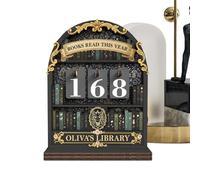 Compteur De Livres Lu, 11×16cm 3D Books Read This Year Sign Bois, Book Tracker Mit Base Lestée, Lecture De Livres Personnalisé, Bookshelf Decor Book Read This Year Counter
