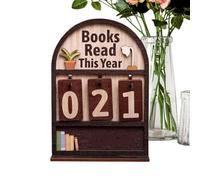 Compteur De Livres Lu Pour Cette Année,Affichage Décoratif Vintage En Bois,Traqueur De Lecture En Bois Rustique Décoratif,Compteur De Lectures Pour Passionnés De Livres,pour La Progression De La Lectu