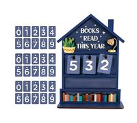 Compteur De Livres Lu Pour Cette Année - Compteur De Livres Lu Cette Année | Traqueur De Lecture | Traceur De Lecture Manuel Rustique En Bois Pour Table, La Maison, Bureau, Bureau Et Salon