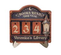 Compteur De Livres Lus Cette Année - 18x16x3cm Bois | Livres Lus Cette Année Tracker | Support De De Lecture | Décoration D'étagère Amusante | Panneau De Record De Lecture Annuel Pour Les Amateu