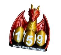 Compteur De Livres Lus Cette Année,Accessoire de Lecture en Forme de Dragon - Décor de Bibliothèque pour Suivi de Lecture,pour Lecteurs, Bibliophiles et Professionnels du Livre