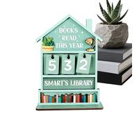 Compteur de Livres Lus Cette Année - Compteur de Lecture Manuel en Bois Rustique Décoratif pour la Maison | Accessoire Décoratif Bibliothèque pour Amateur de Livres - pour Bureau Étude Salon Étagère T