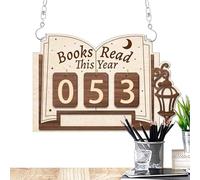 Compteur de livres lus cette année - Décoration de studio en bois | Décoration suspendue de bibliothèque - Pour lecteurs, étudiants, bibliothécaires, écrivains, auteurs, bureau, maison