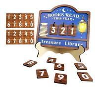 Compteur De Livres Lus Ornement de Table en Bois pour Défi de Lecture