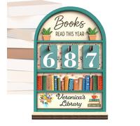 Compteur De Livres Lus Support Décoratif en Bois pour Défi Lecture | Tracker de Progrès de Lecture Pour Objectif de Lecture Jusqu'à 999 Accessoires pour Bibliophiles Étudiants Enseignants
